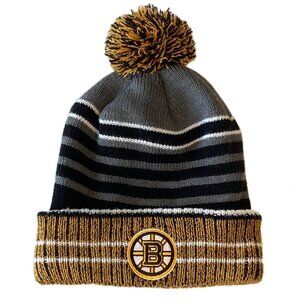 Boston Bruins Black & Gold Knit Pom Beanie - NHL Team Cuffed Hat
